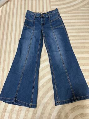 Live Trends Women's Wide Leg Dark Blue Denim Jeans Festival Size 9